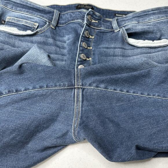 Judy Blue Jeans Womens 22W Skinny High Rise Blue Stretch Denim Button Fly - Picture 13 of 13